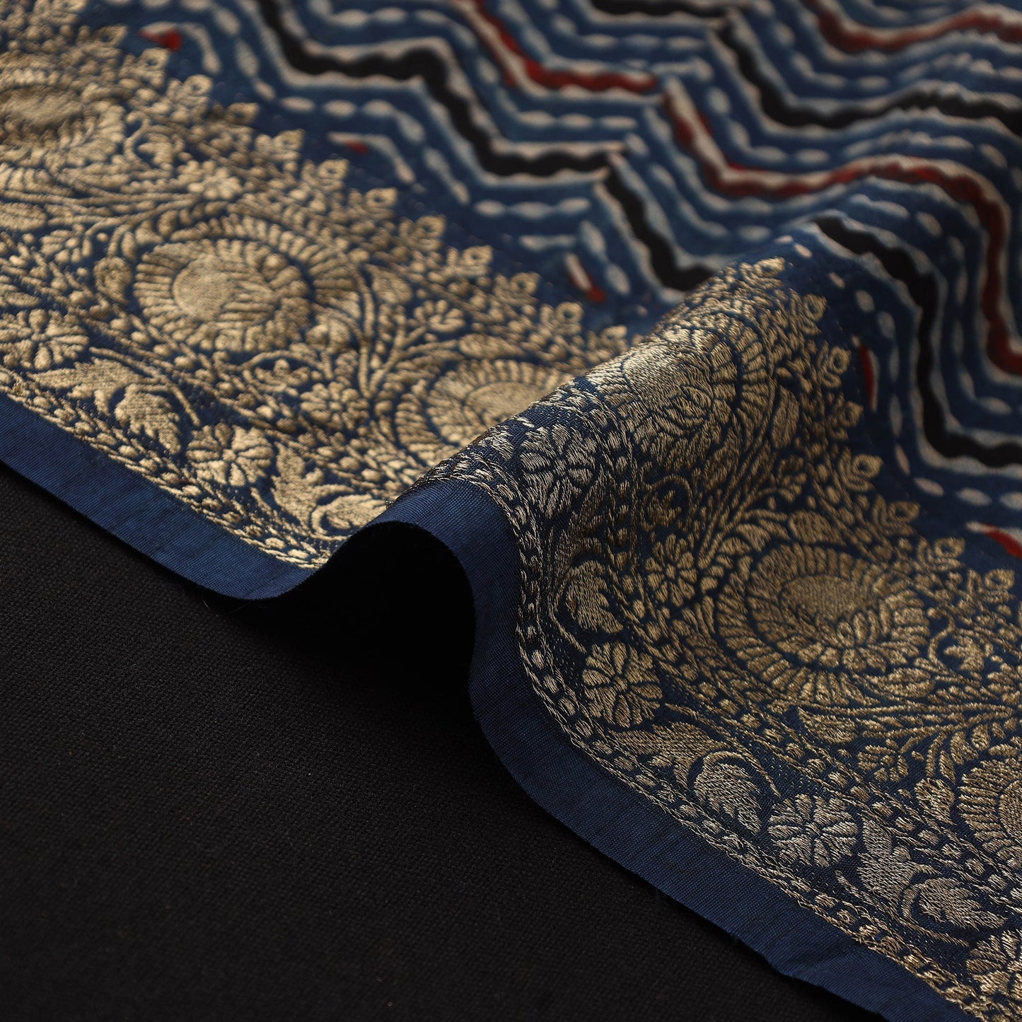 Natural dyed dola silk hand fabric 68 - handcrafted