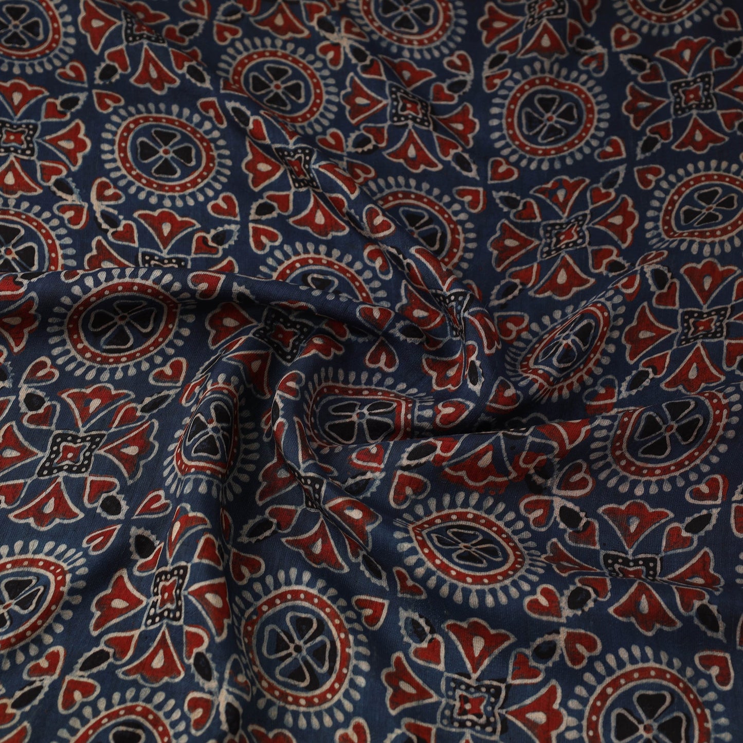 Natural dyed dola silk hand fabric 69 - handcrafted