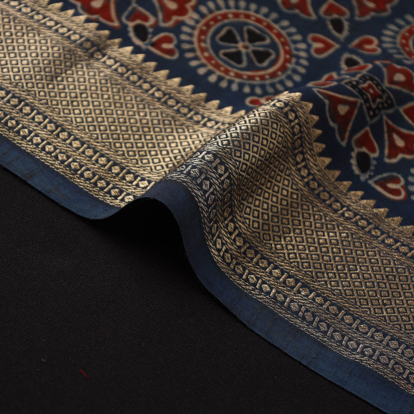 Natural dyed dola silk hand fabric 69 - handcrafted