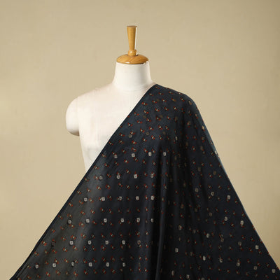 Natural dyed dola silk jacquard buti fabric 09 - handcrafted