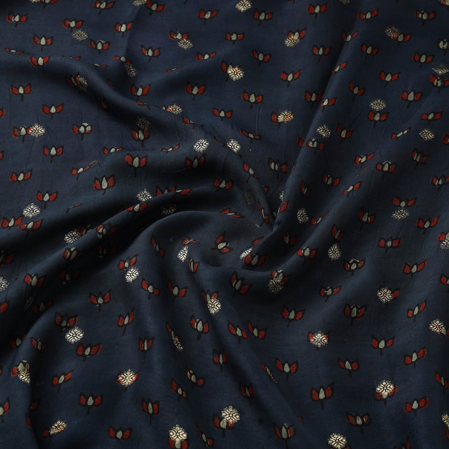 Natural dyed dola silk jacquard buti fabric 09 - handcrafted