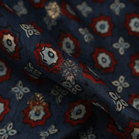 Blue - natural dyed dola silk jacquard buti fabric 12