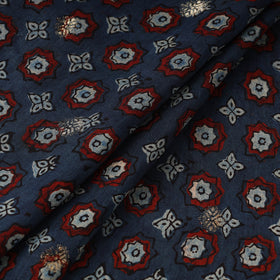 Blue - natural dyed dola silk jacquard buti fabric 12