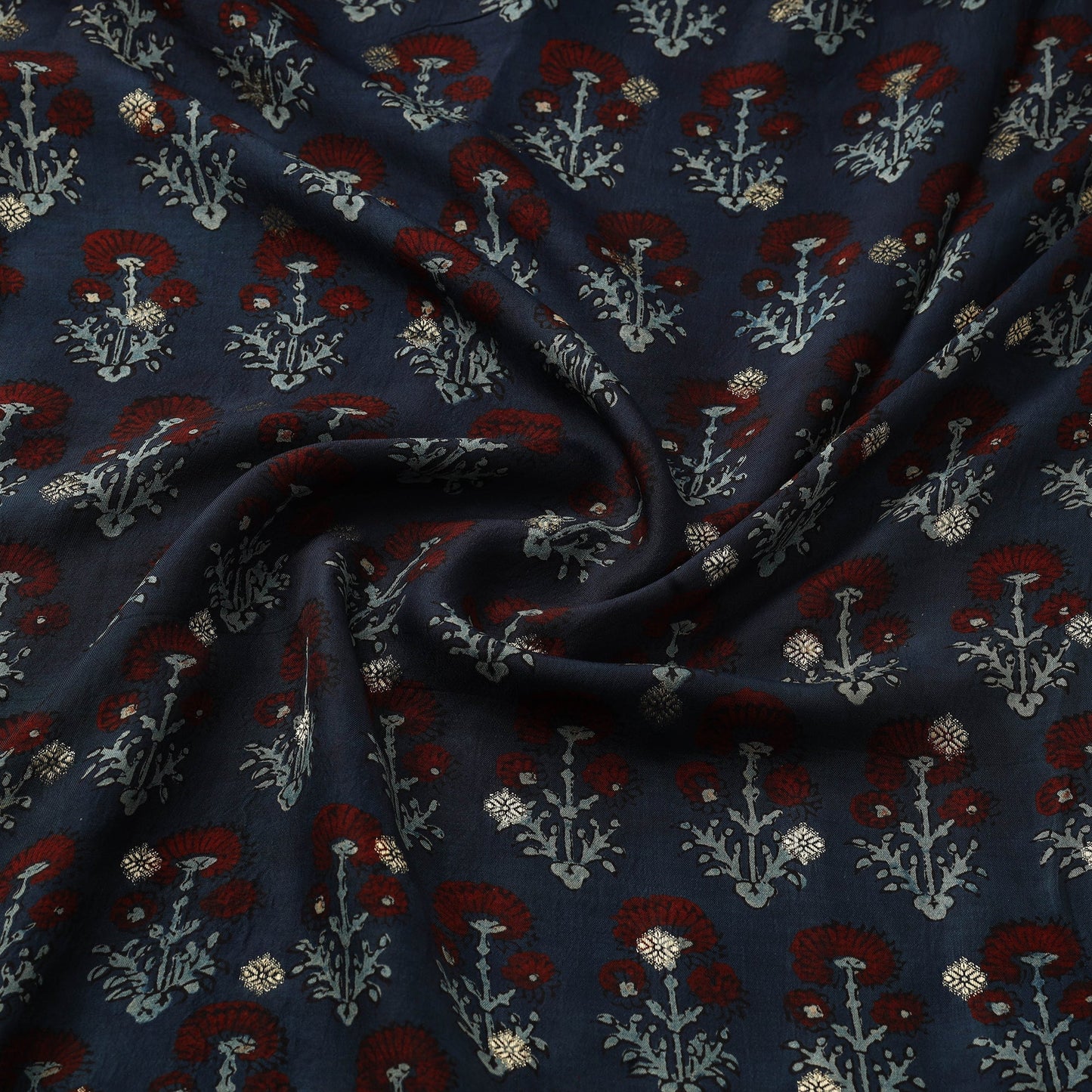 Natural dyed dola silk jacquard buti fabric 16 - handcrafted