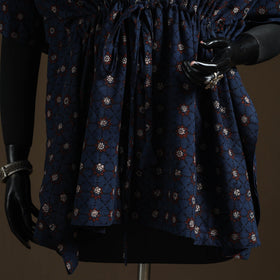 Natural dyed hand block ajrakh print cotton kaftan (short)