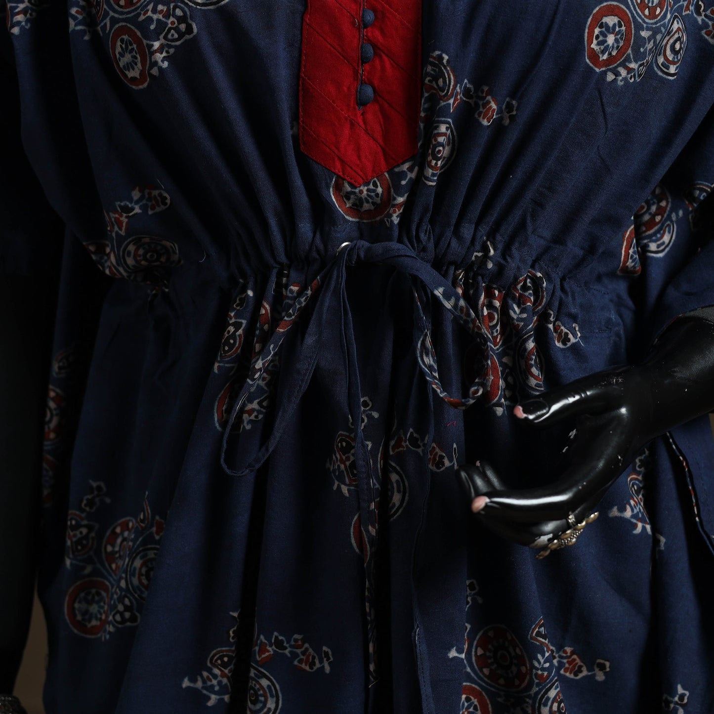 Natural dyed hand block ajrakh print patchwork cotton