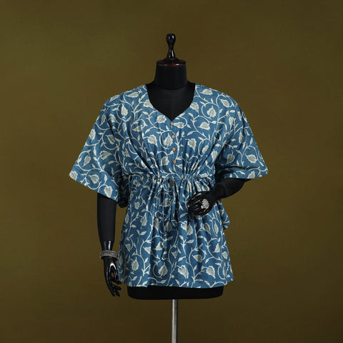 Natural dyed hand akola cotton short kaftan 46 - handcrafted