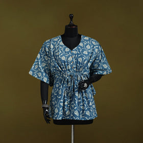 Natural dyed hand akola cotton short kaftan 46 - handcrafted