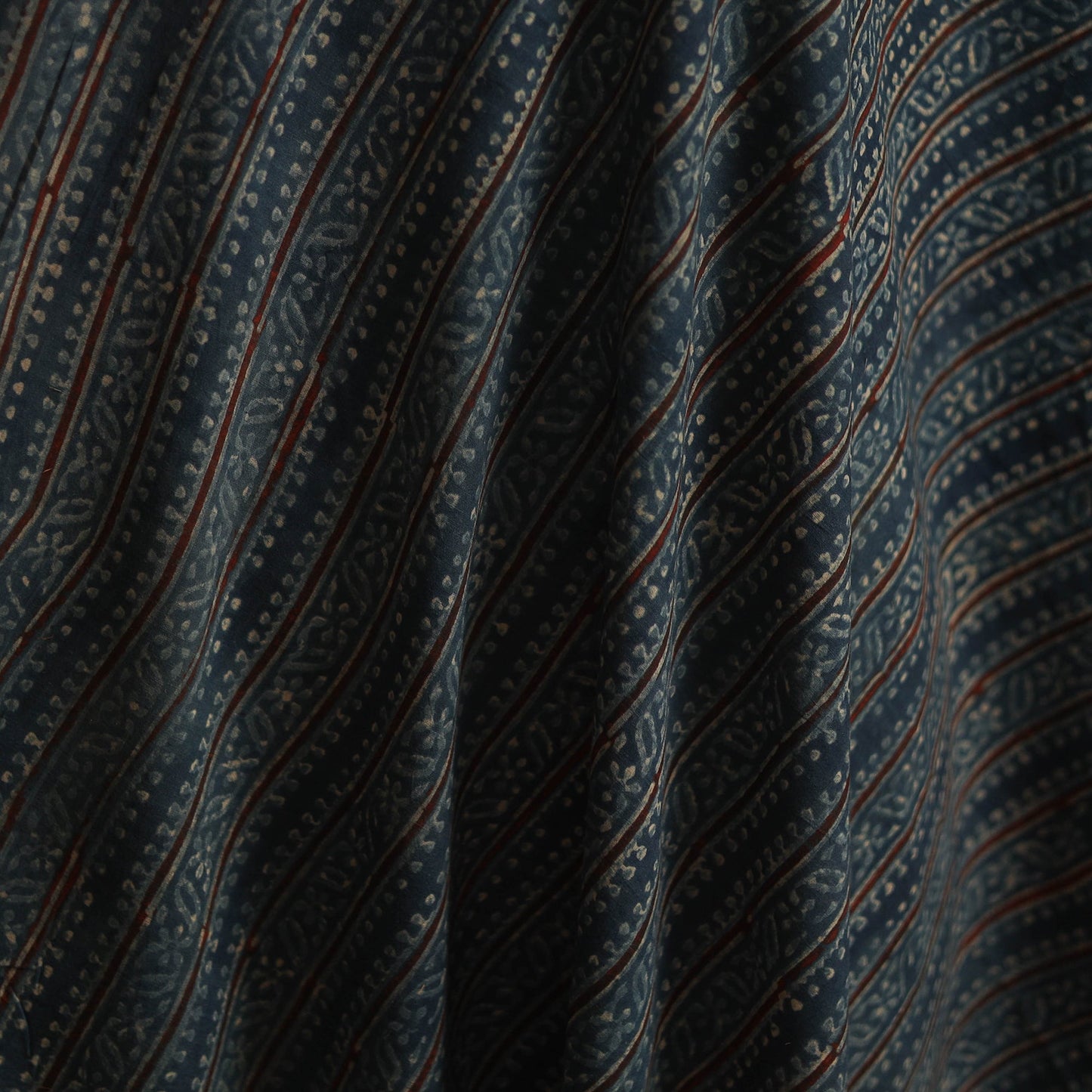 Natural dyed hand block cotton ajrakh print fabric 05