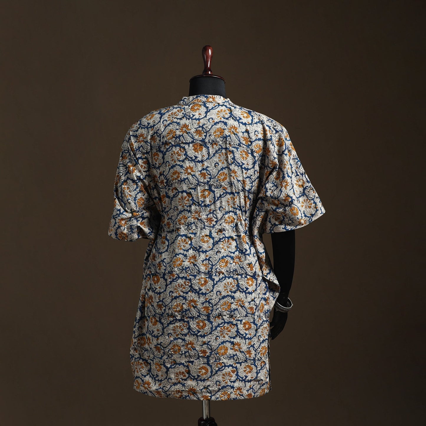 Natural dyed hand block kalamkari print cotton kaftan