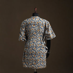 Natural dyed hand block kalamkari print cotton kaftan