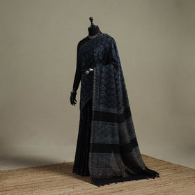 Natural dyed hand chanderi silk saree with tassels 02