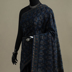 Natural dyed hand chanderi silk saree with tassels 02
