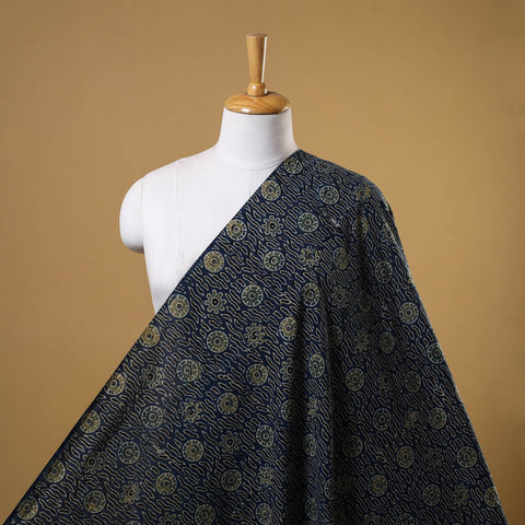 Blue - natural dyed hand cotton fabric 14 - handcrafted