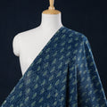 Blue - natural dyed hand block print cotton akola fabric 01