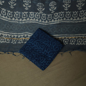 Natural dyed hand block print cotton indigo bagru 3pc