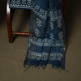 Natural dyed hand block print cotton indigo bagru 3pc