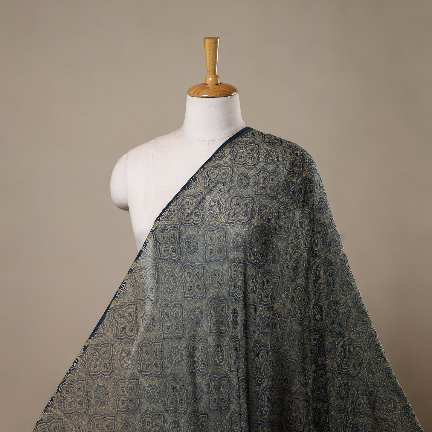 Natural dyed hand kota doria cotton fabric 02 - handcrafted