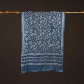 Natural dyed hand printed pure wool akola stole 21