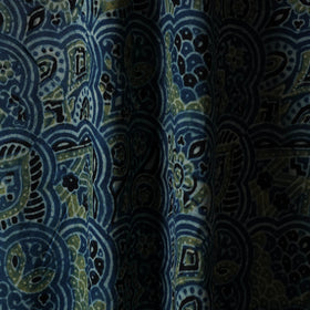 Blue - natural dyed hand cotton fabric 02 - handcrafted