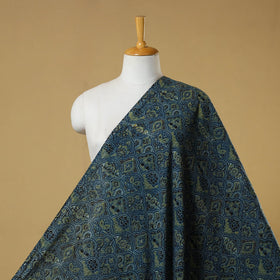 Blue - natural dyed hand cotton fabric 02 - handcrafted