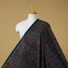 Blue - natural dyed hand cotton fabric 03 - handcrafted