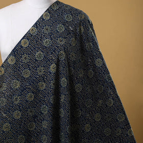 Blue - natural dyed hand cotton fabric 14 - handcrafted