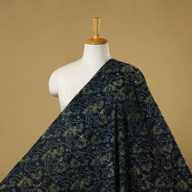 Blue - natural dyed hand cotton fabric 14 - handcrafted