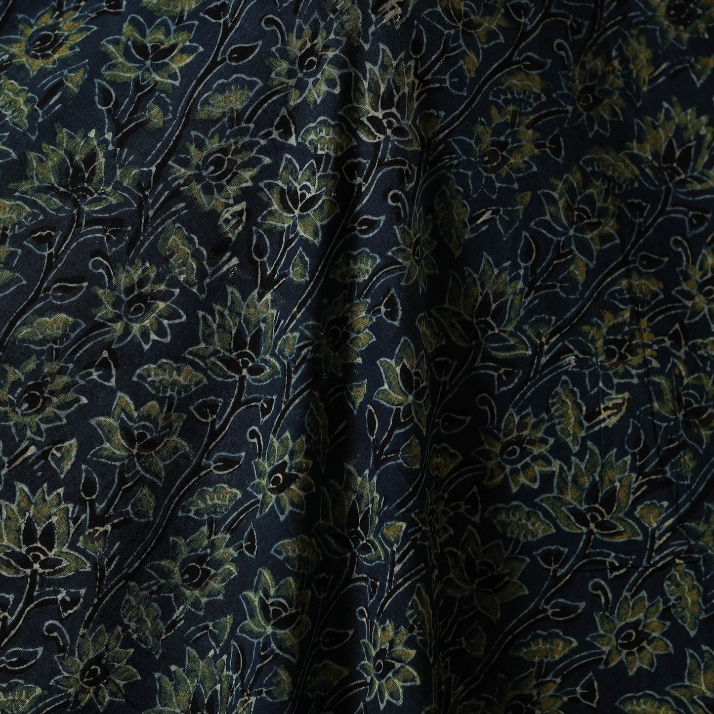 Blue - natural dyed hand cotton fabric 16 - handcrafted