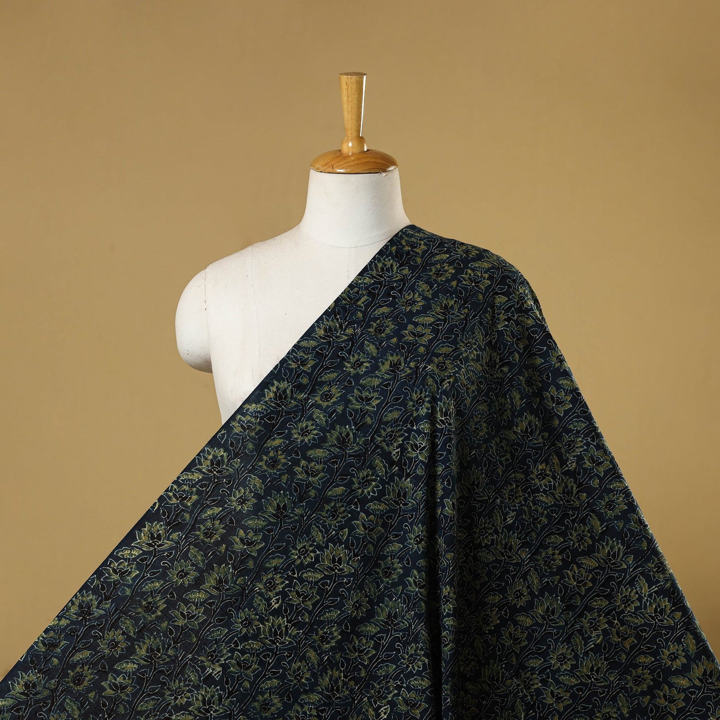 Blue - natural dyed hand cotton fabric 16 - handcrafted