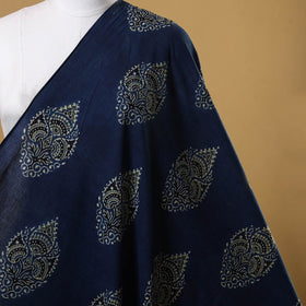 Blue - natural dyed hand cotton fabric 19 - handcrafted