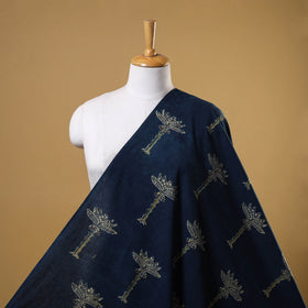 Blue - natural dyed hand cotton fabric 23 - handcrafted