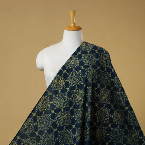 Blue - natural dyed hand cotton fabric 23 - handcrafted