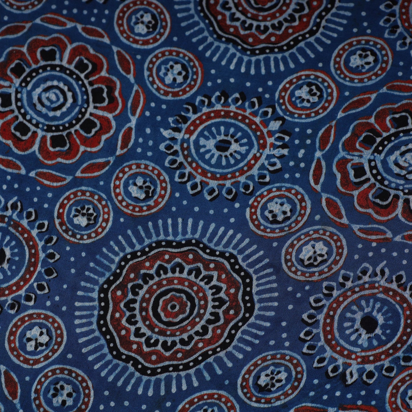 Blue - natural dyed hand modal silk fabric 09 - handcrafted