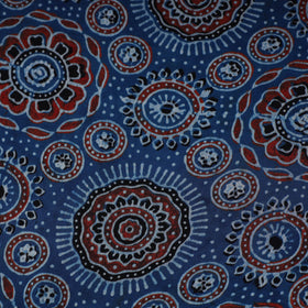 Blue - natural dyed hand modal silk fabric 09 - handcrafted