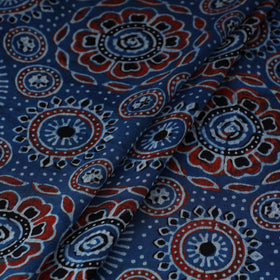 Blue - natural dyed hand modal silk fabric 09 - handcrafted