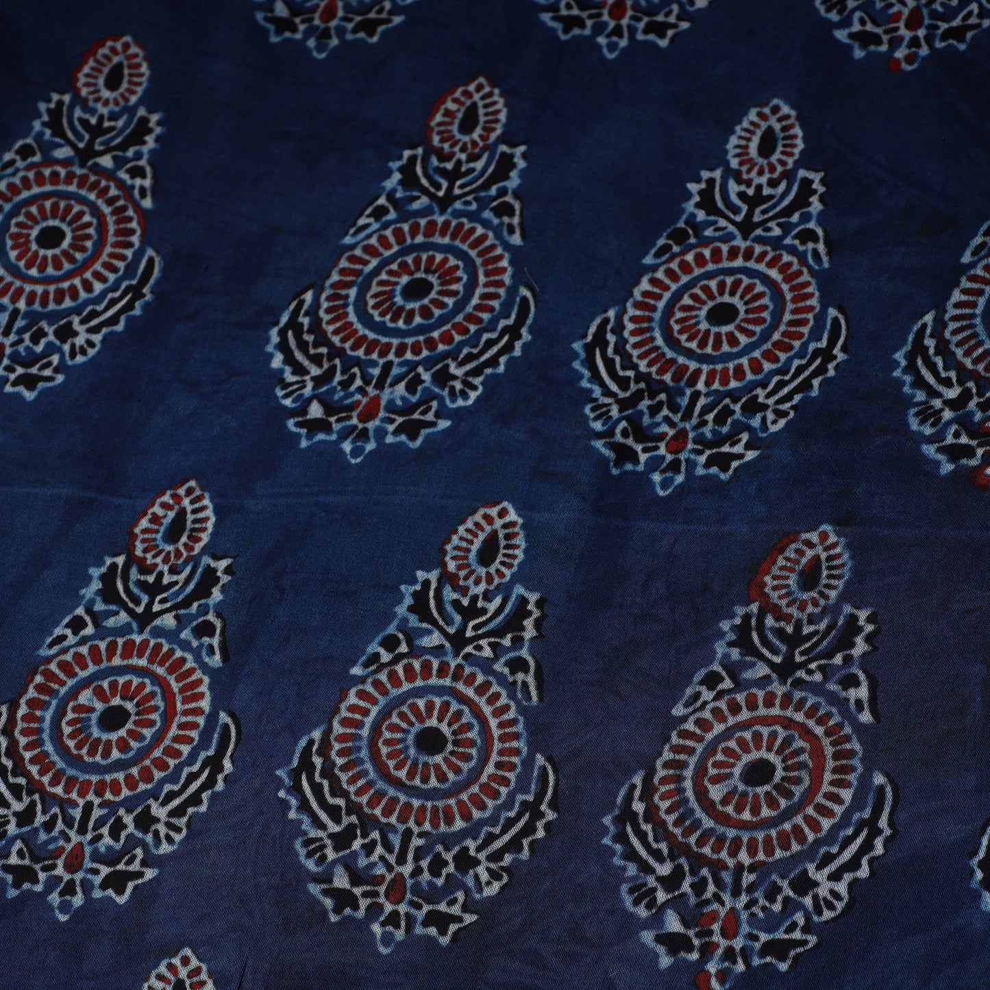 Blue - natural dyed hand modal silk fabric 11 - handcrafted