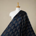 Blue - natural dyed hand modal silk fabric 11 - handcrafted