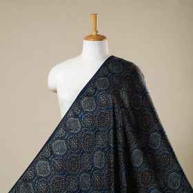 Blue - natural dyed hand modal silk fabric 14 - handcrafted