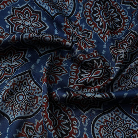 Blue - natural dyed hand modal silk fabric 14 - handcrafted