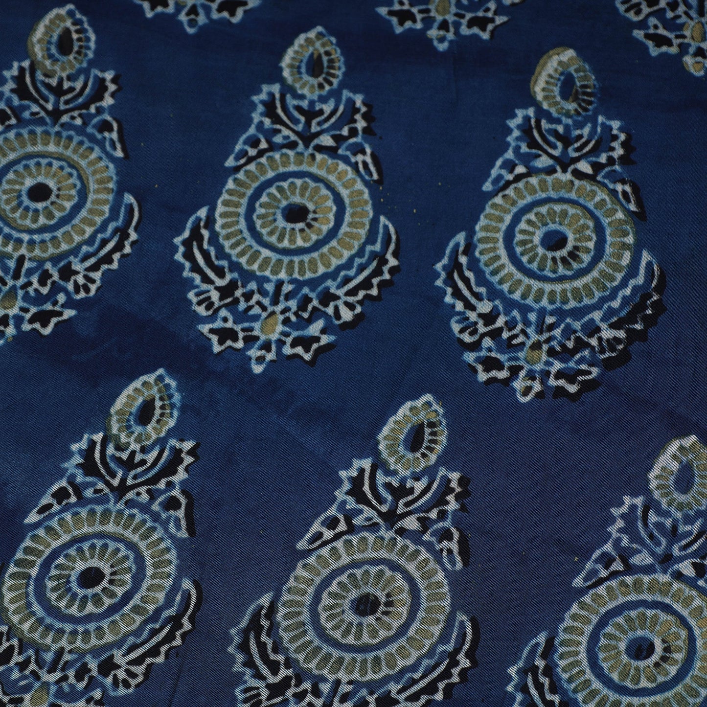 Blue - natural dyed hand modal silk fabric 16 - handcrafted