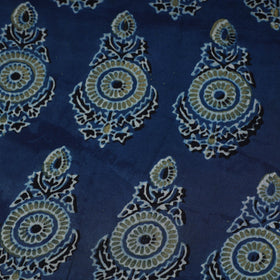 Blue - natural dyed hand modal silk fabric 16 - handcrafted