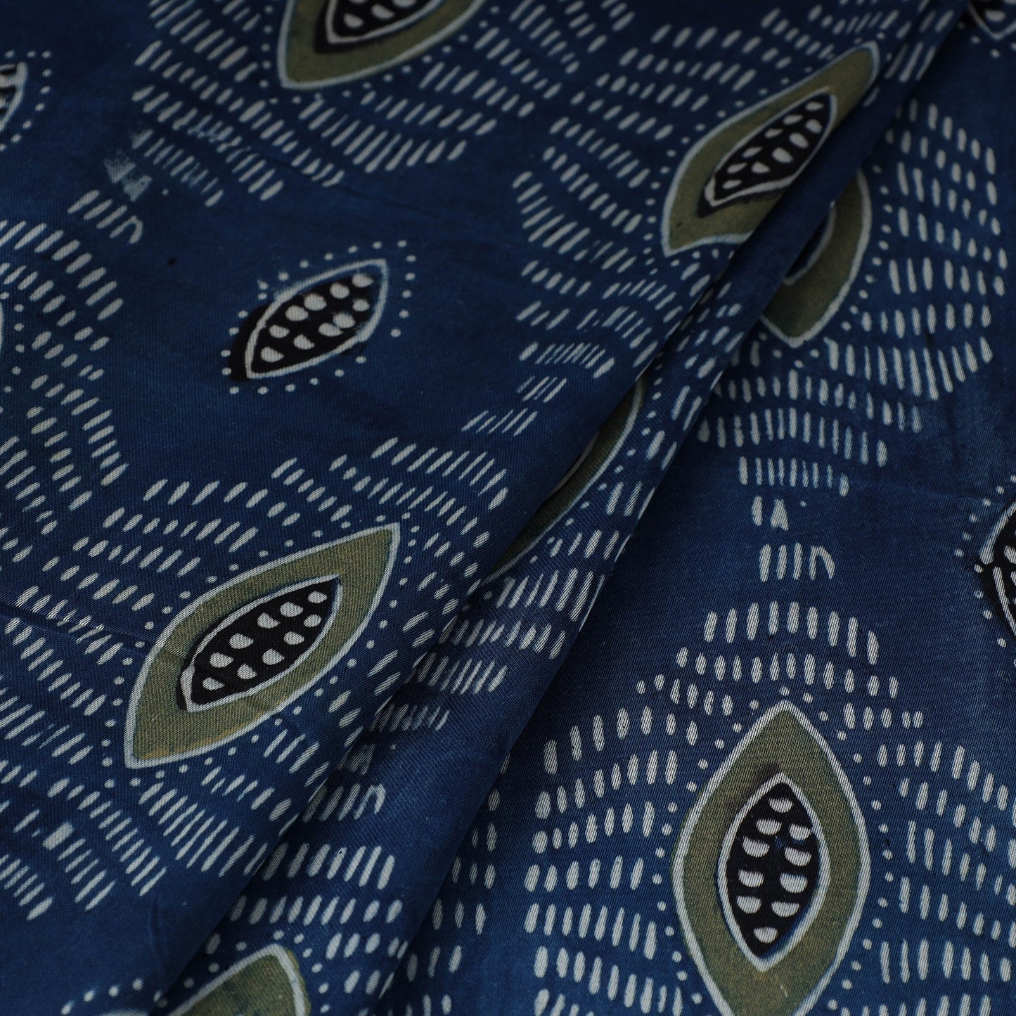 Blue - natural dyed hand modal silk fabric 21 - handcrafted