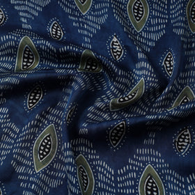 Blue - natural dyed hand modal silk fabric 21 - handcrafted