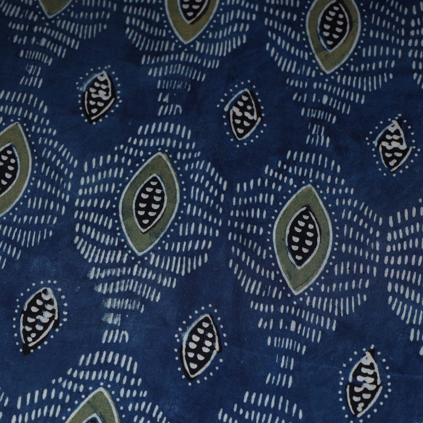 Blue - natural dyed hand modal silk fabric 21 - handcrafted