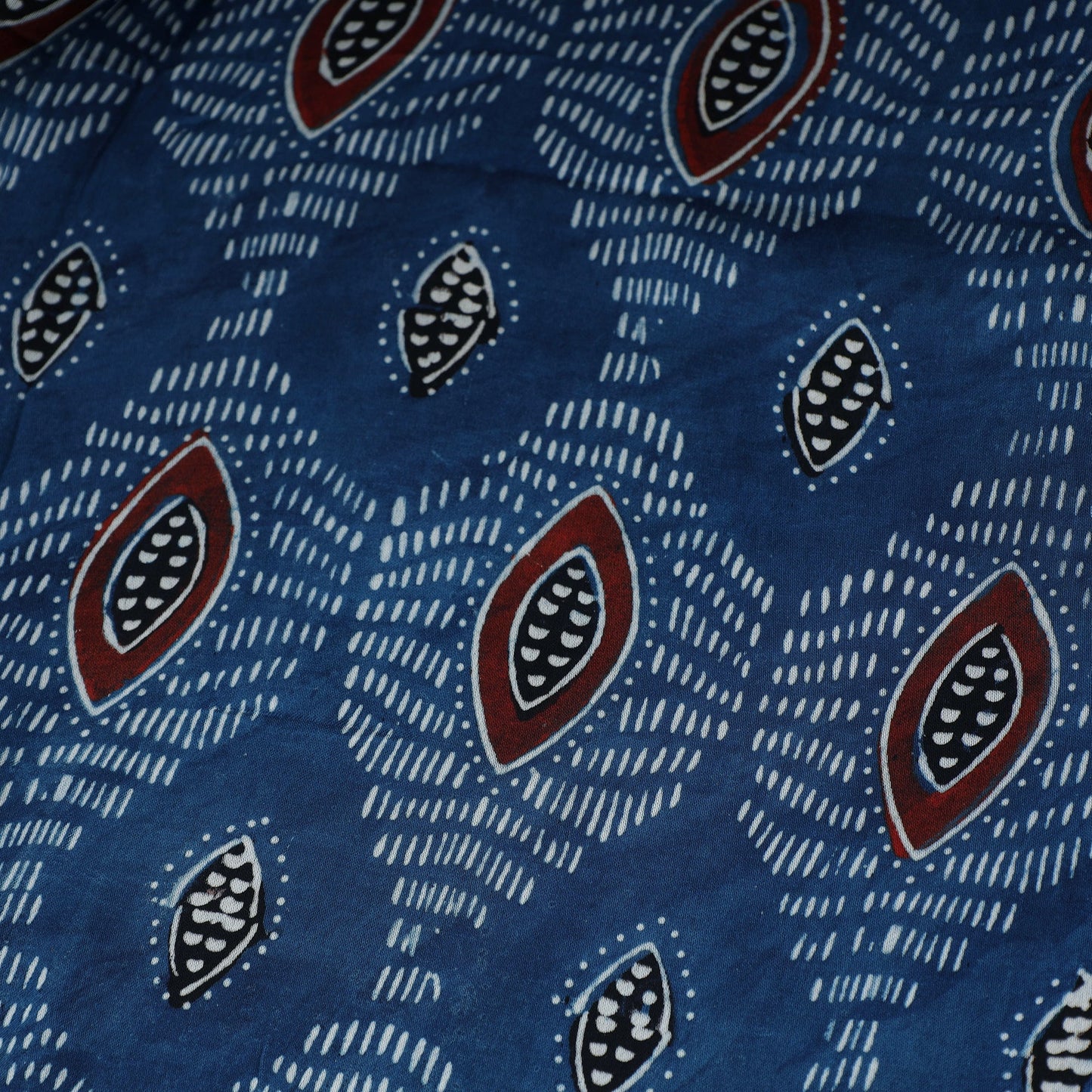 Blue - natural dyed hand modal silk fabric 22 - handcrafted