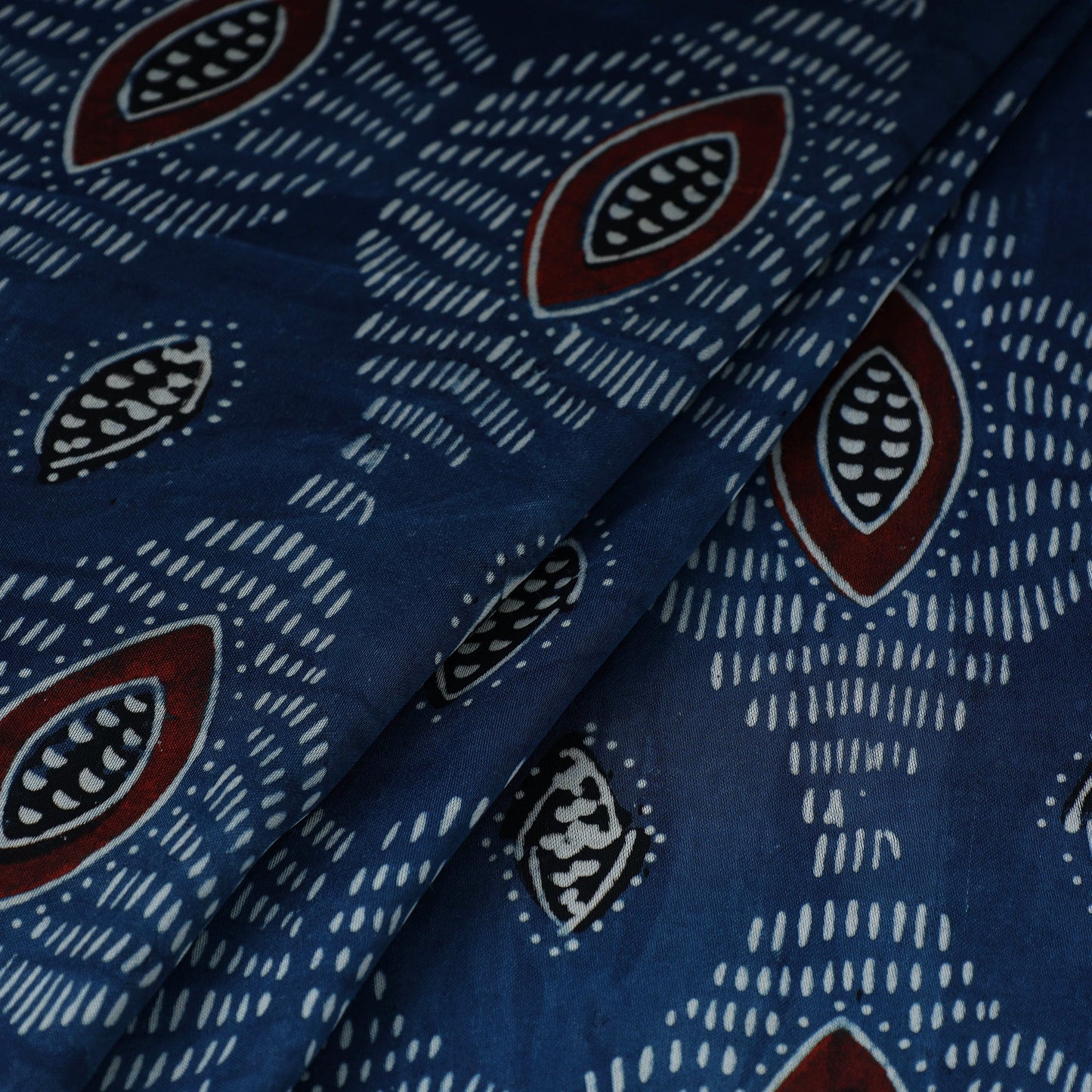 Blue - natural dyed hand modal silk fabric 22 - handcrafted