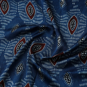 Blue - natural dyed hand modal silk fabric 22 - handcrafted