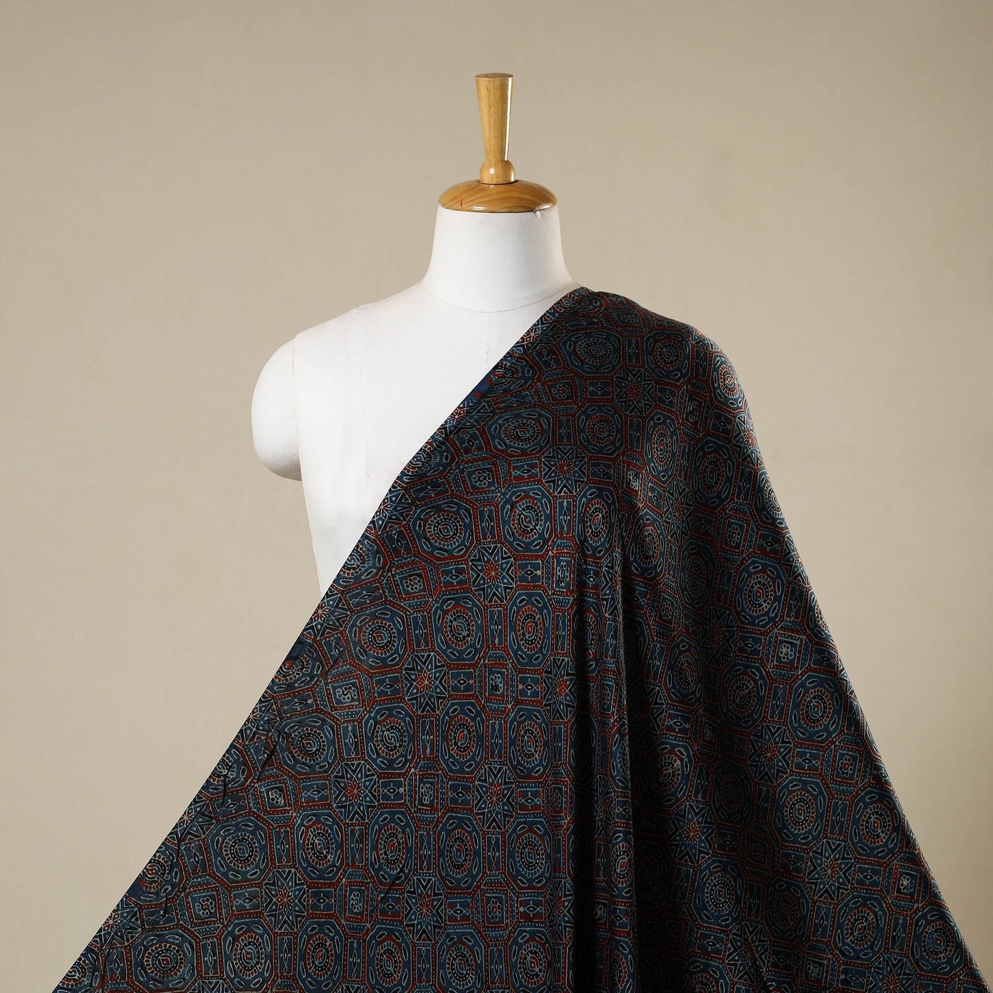 Blue - natural dyed hand modal silk fabric 24 - handcrafted