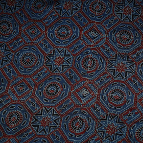 Blue - natural dyed hand modal silk fabric 24 - handcrafted